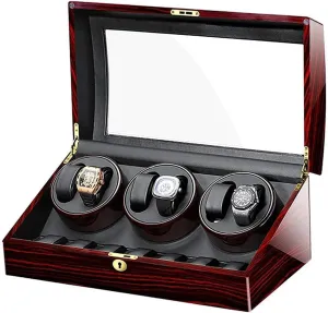 Fit Lady and Man Watches MaGiLL Automatic Watch Winder for 6 Watches   7 Storage Wood extravagantly playwright synthesize deliberation slash Shell Piano Paint Exterior Silent Motor 