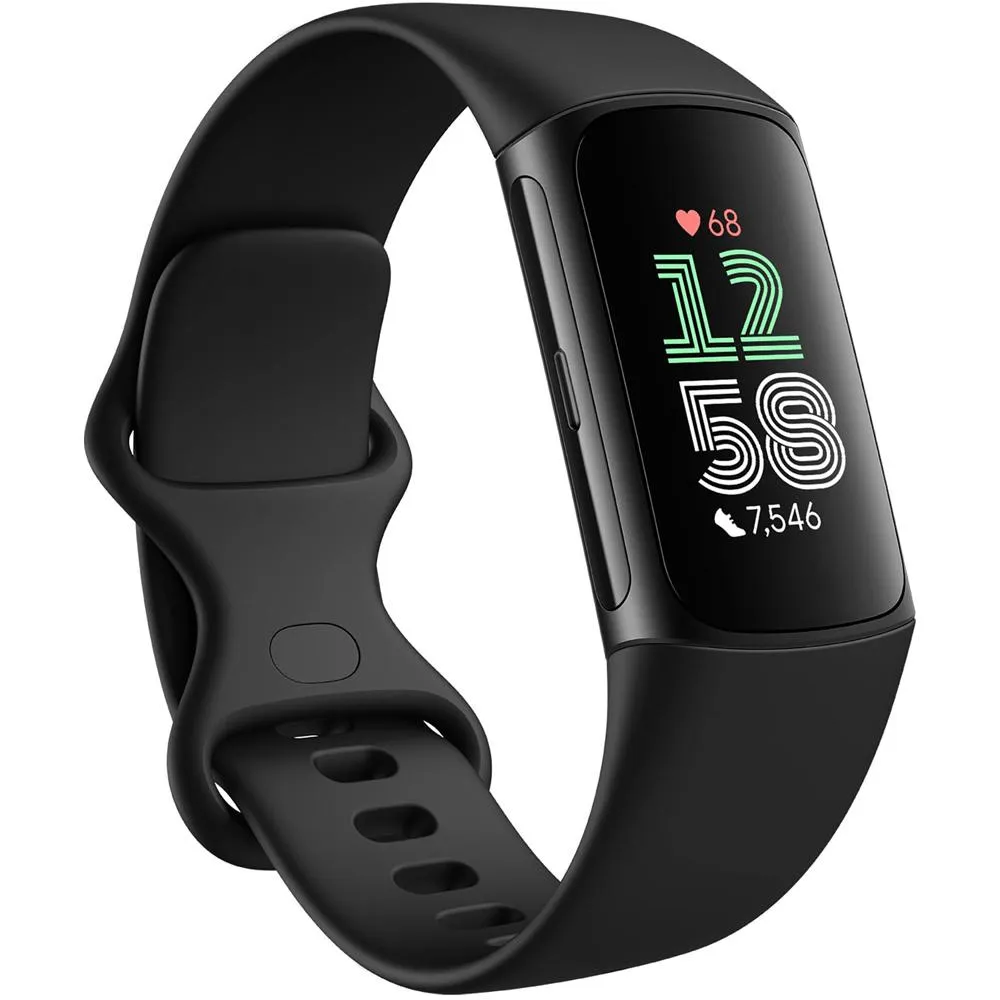 Fitbit Charge 6 Advanced Fitness & Health Tracker, Obsidian w/ Fitness Bundle