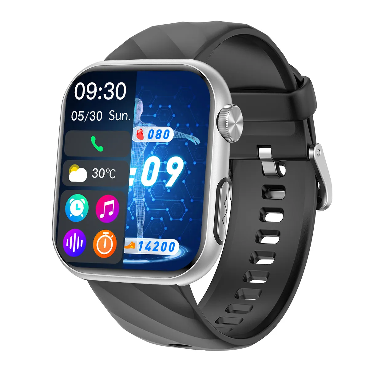 FitVII® GT5 Pro Powerful Smartwatch with 50% More Accuracy for BP BG HR ECG SPO2 TEMP Stress Monitoring with Strap gift🎁
