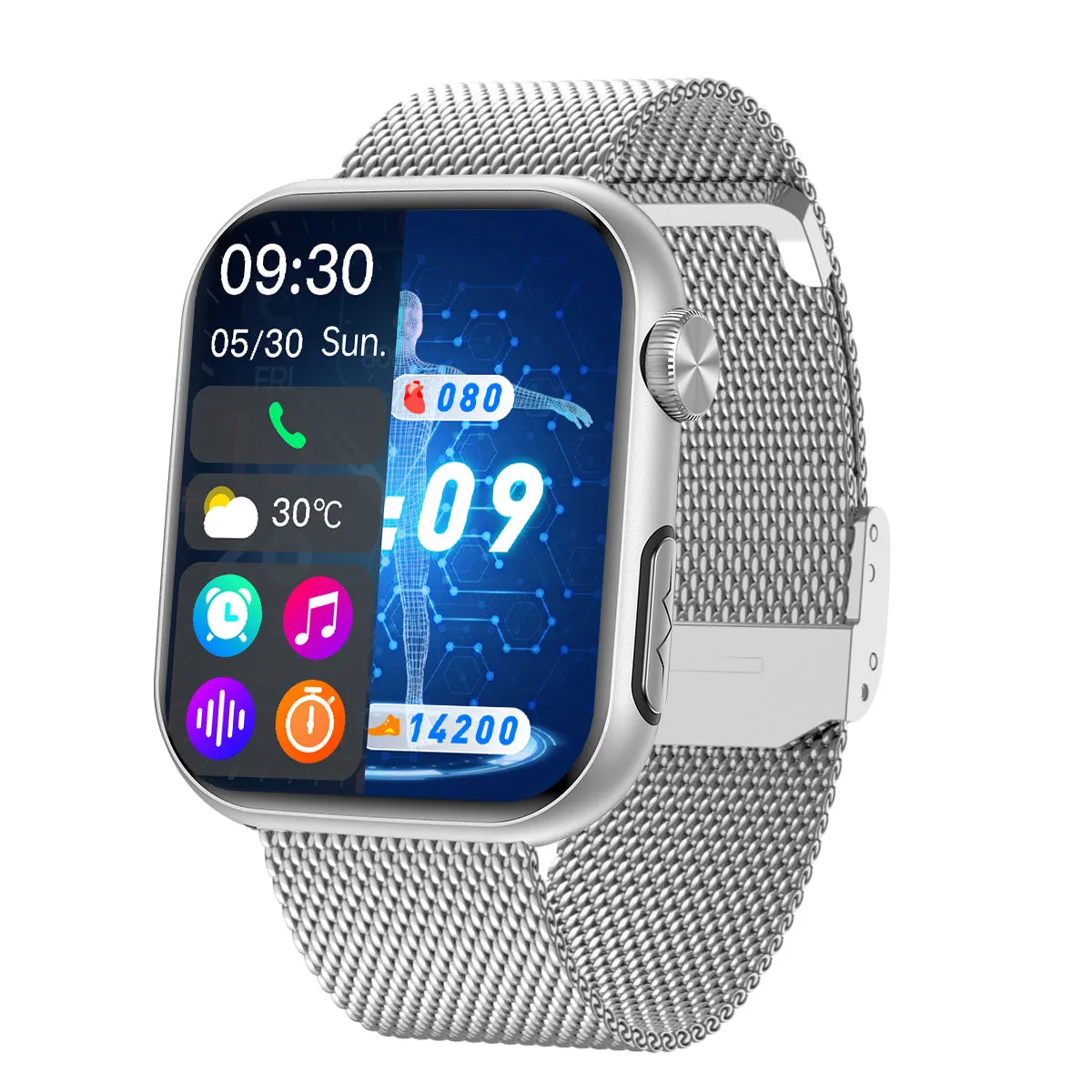 FitVII® GT5 Pro Powerful Smartwatch with 50% More Accuracy for BP BG HR ECG SPO2 TEMP Stress Monitoring with Strap gift🎁