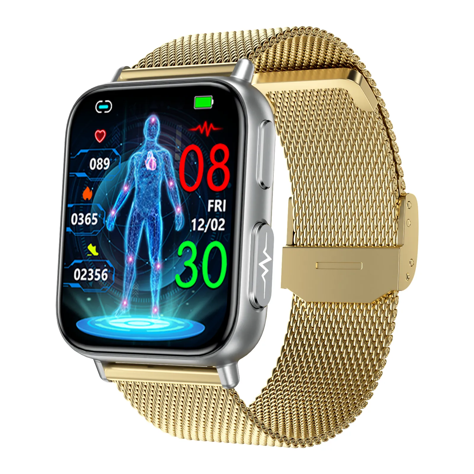 FitVII® GT5 Pro Powerful Smartwatch with 50% More Accuracy for BP BG HR ECG SPO2 TEMP Stress Monitoring with Strap gift🎁