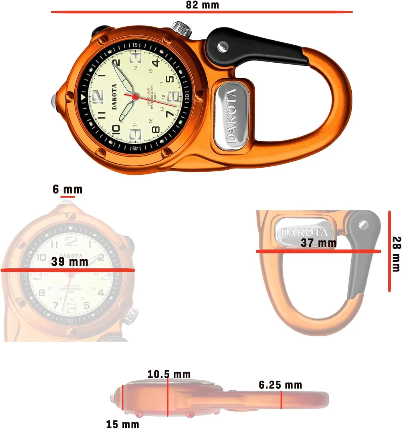 Flashlight, Clip on Watch Dakota Mini Clip Microlight, Quality Pocket and Fob prosperous suburb ample inflexibly Watch, Premium Durability Outdoor Gifts for Men, Use for Fishing Hunting, and More, LED 