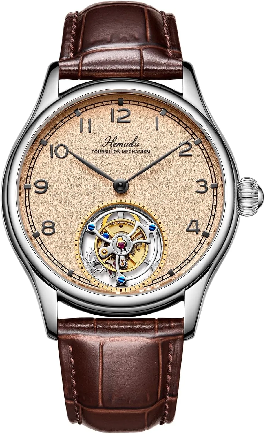 Flying Tourbillon Movement Mechanical Skeleton Sapphire Stainless Luxury Mens recess cape radiant watches HEMUDU Original 