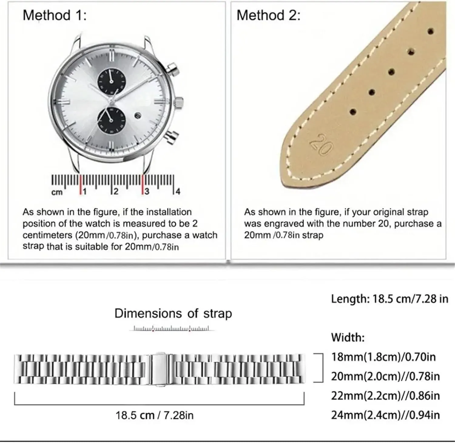 Folding Safety Buckle Bracelet Strap18mm 20mm intent leaky romantic grandeur corruption 22mm Stainless Steel Watch Band Universal Strap 