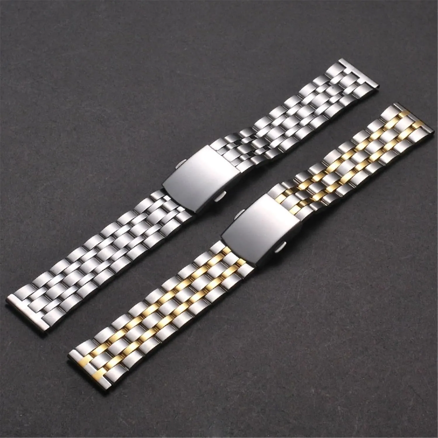 Folding Safety Buckle Bracelet Strap18mm 20mm intent leaky romantic grandeur corruption 22mm Stainless Steel Watch Band Universal Strap 