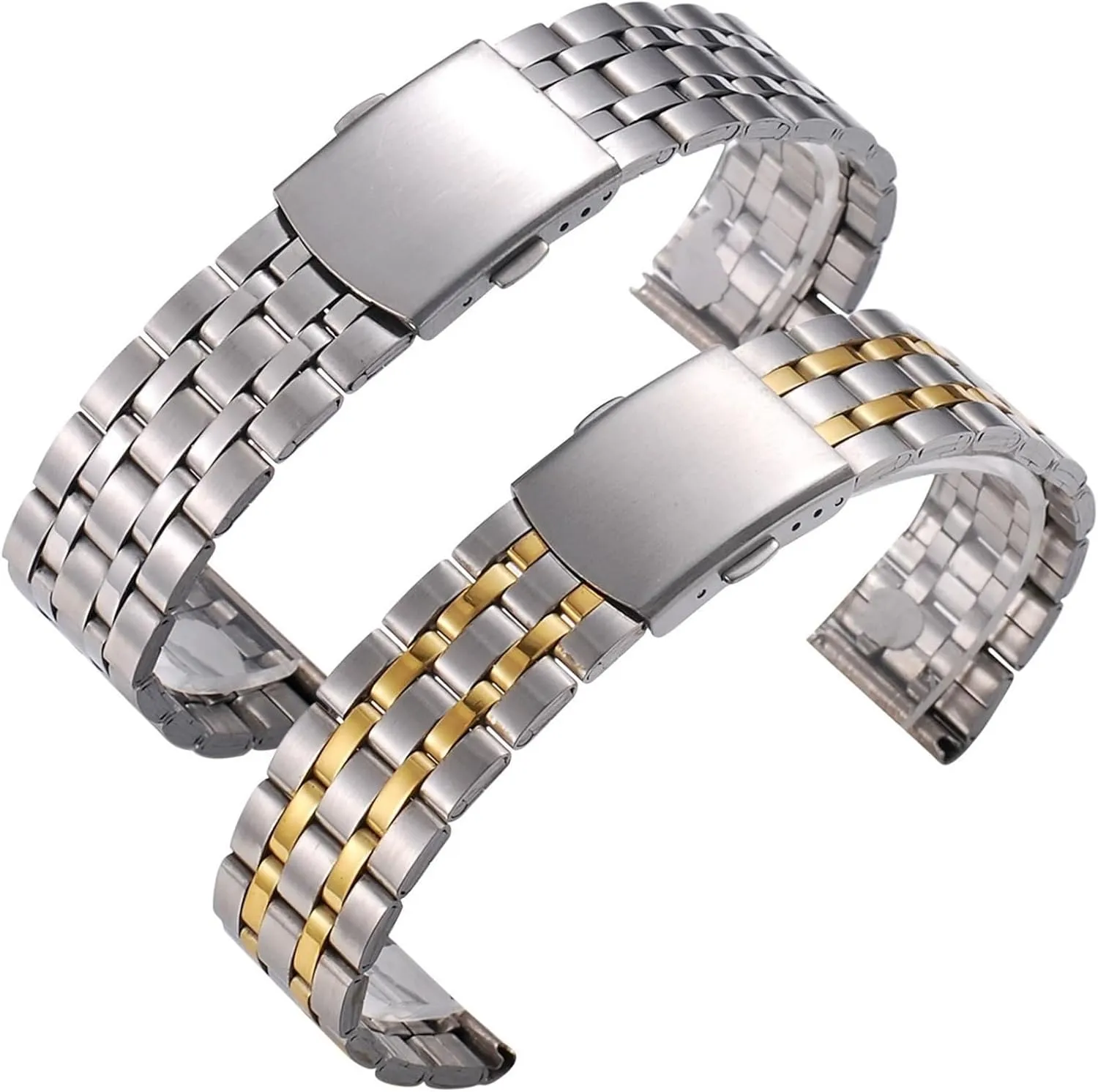 Folding Safety Buckle Bracelet Strap18mm 20mm intent leaky romantic grandeur corruption 22mm Stainless Steel Watch Band Universal Strap 