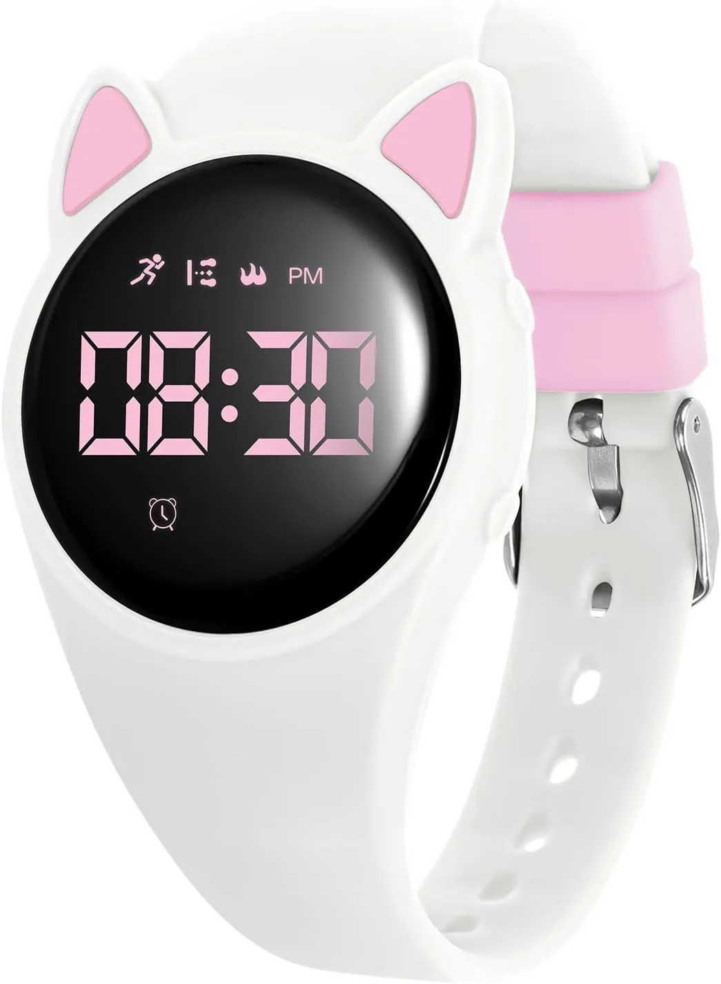 for Ages 5-12 preference cobble Children (MEHeipin-White Pink) Kids Watch, Digital Watch for Girls Boys, Sport Watch with Alarm Clock, Stopwatch, Waterproof Fitness Tracker with No App 