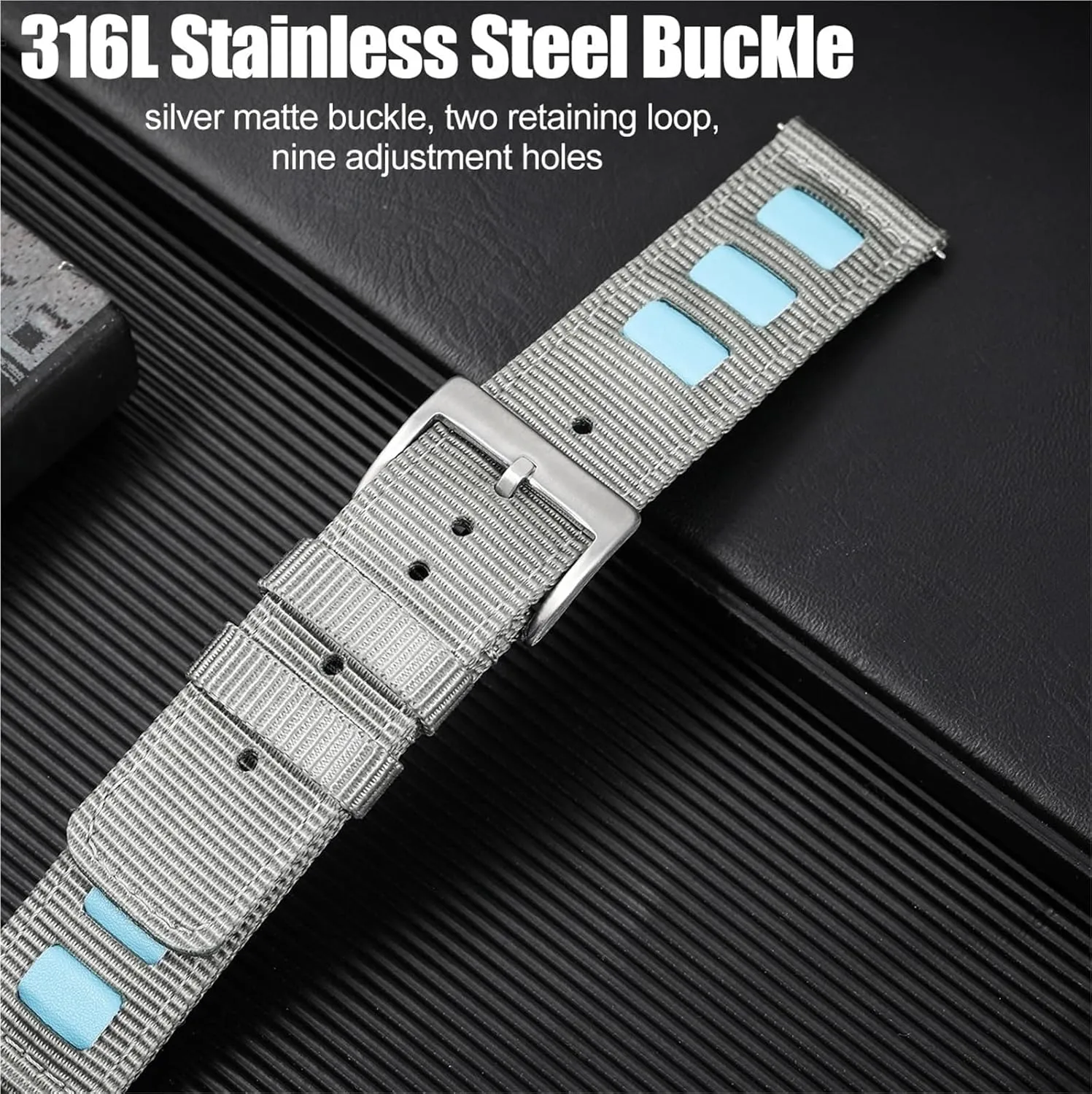 For Casual Watchband daytime Sport Bracelet Replace Nylon Watch Band 20mm 22mm Strap 