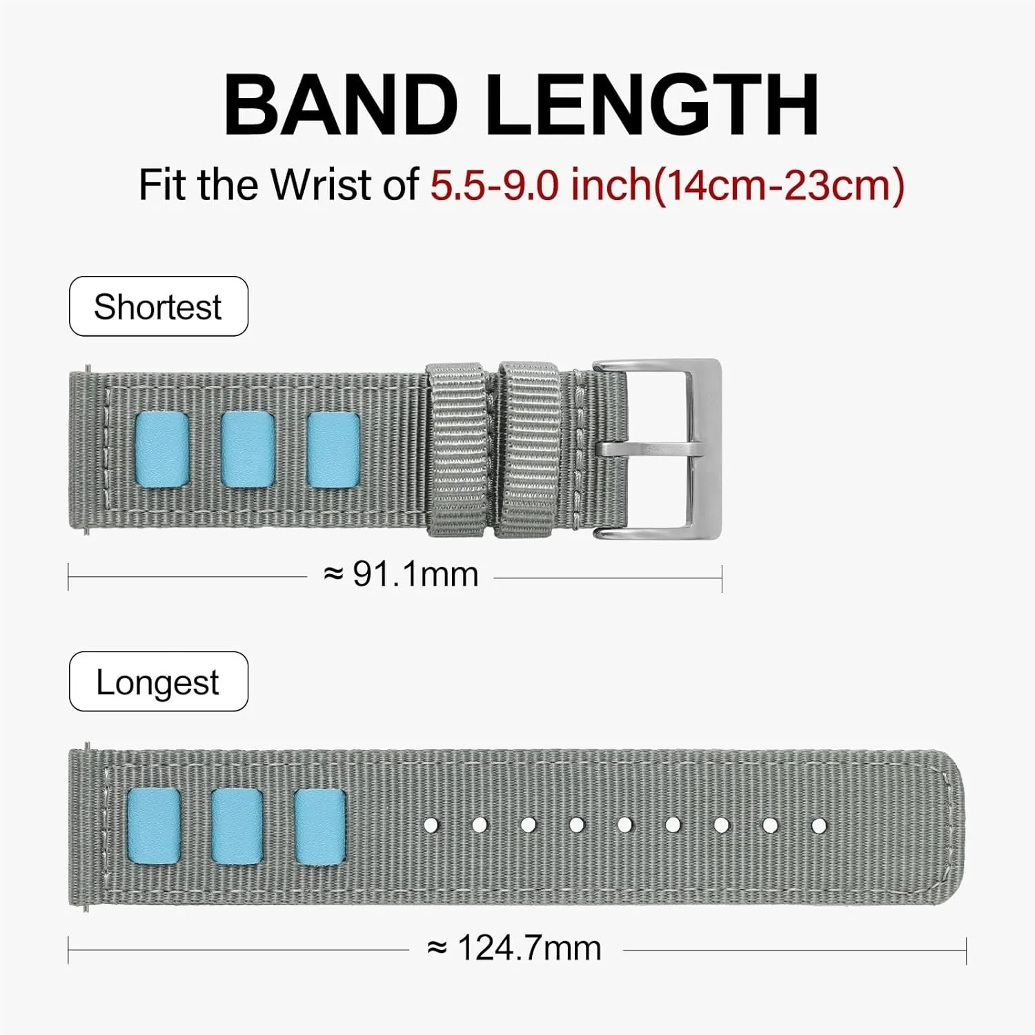For Casual Watchband daytime Sport Bracelet Replace Nylon Watch Band 20mm 22mm Strap 