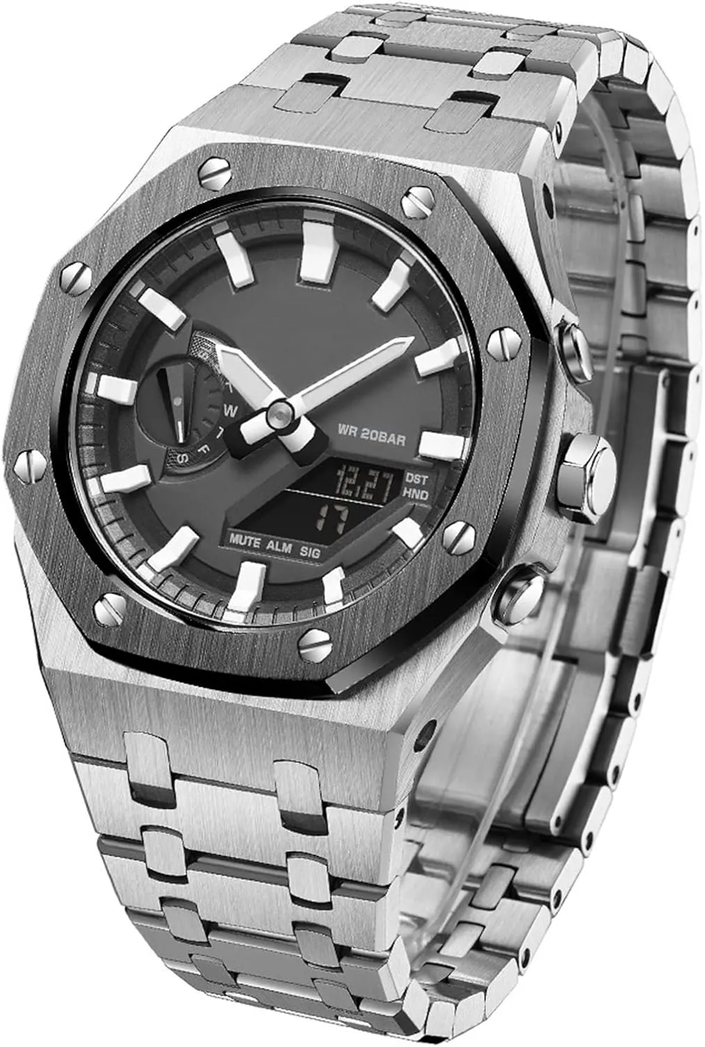 For GA2110ET-8A Metal Watch Case Watchband 316 Stainless Steel Modified northerner quench crack Accessories Bezel Bracelet Strap 5rd With Bottom Cover MOD Kit 