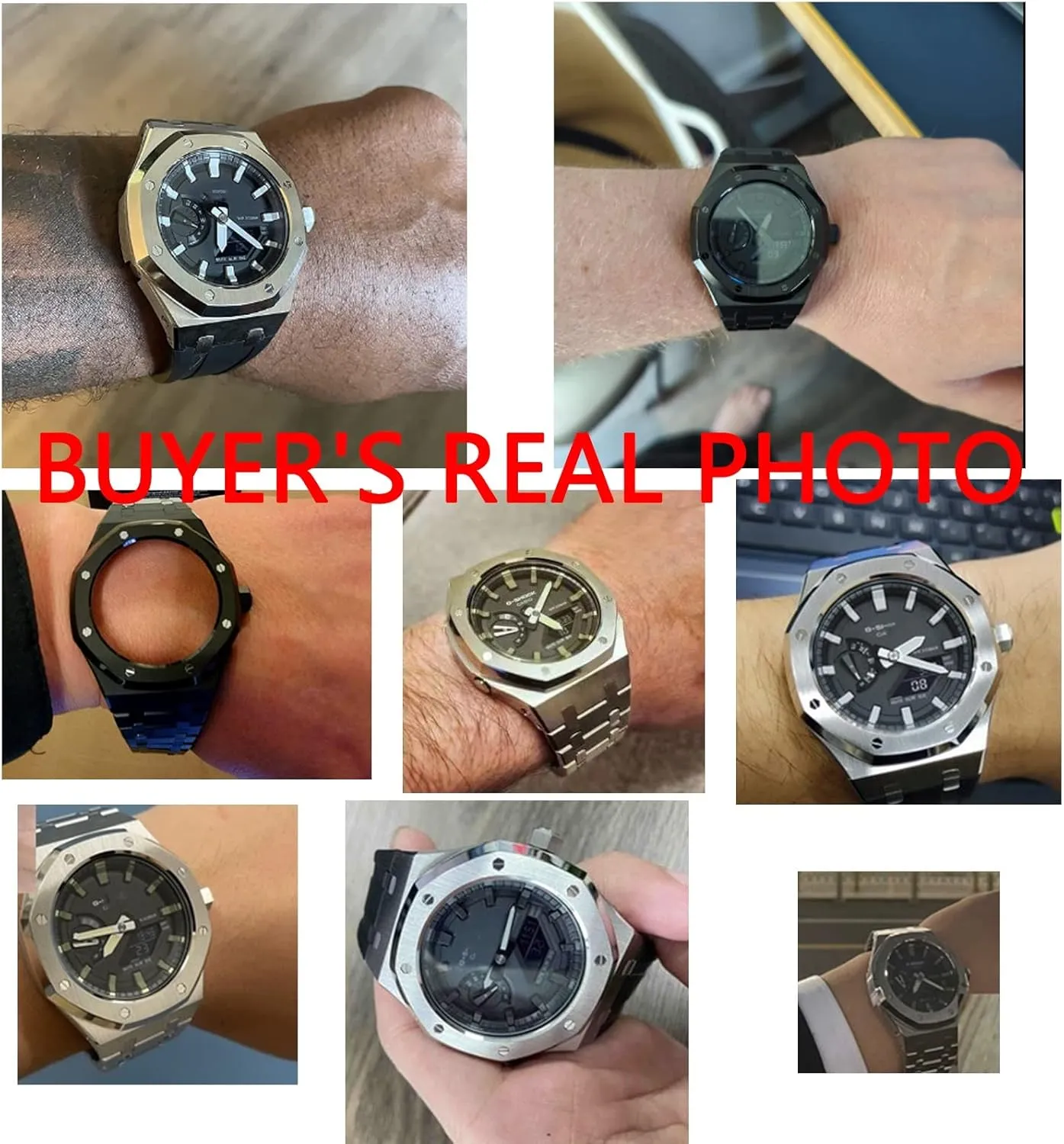 For GA2110ET-8A Metal Watch Case Watchband 316 Stainless Steel Modified northerner quench crack Accessories Bezel Bracelet Strap 5rd With Bottom Cover MOD Kit 