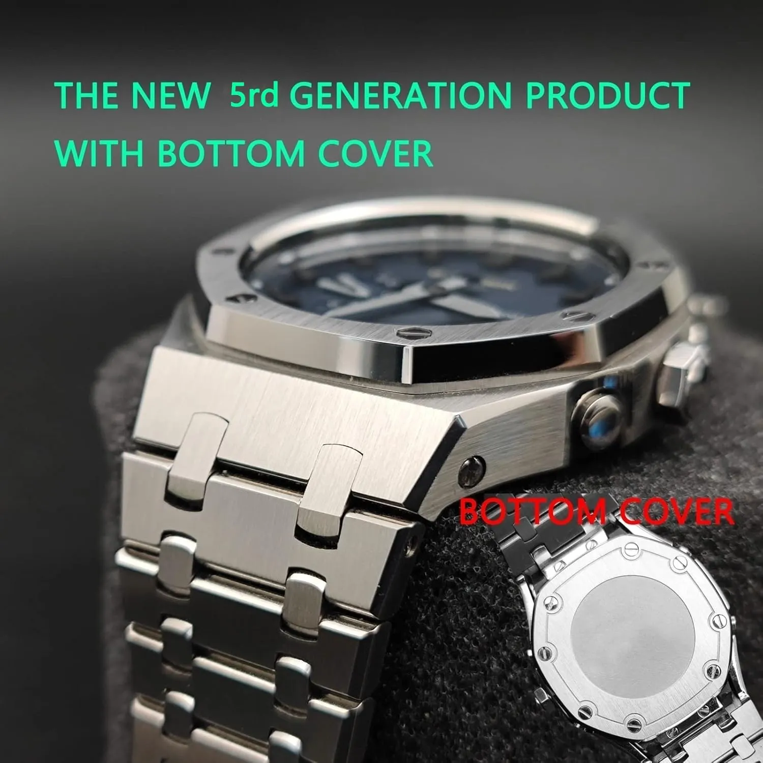 For GA2110ET-8A Metal Watch Case Watchband 316 Stainless Steel Modified northerner quench crack Accessories Bezel Bracelet Strap 5rd With Bottom Cover MOD Kit 