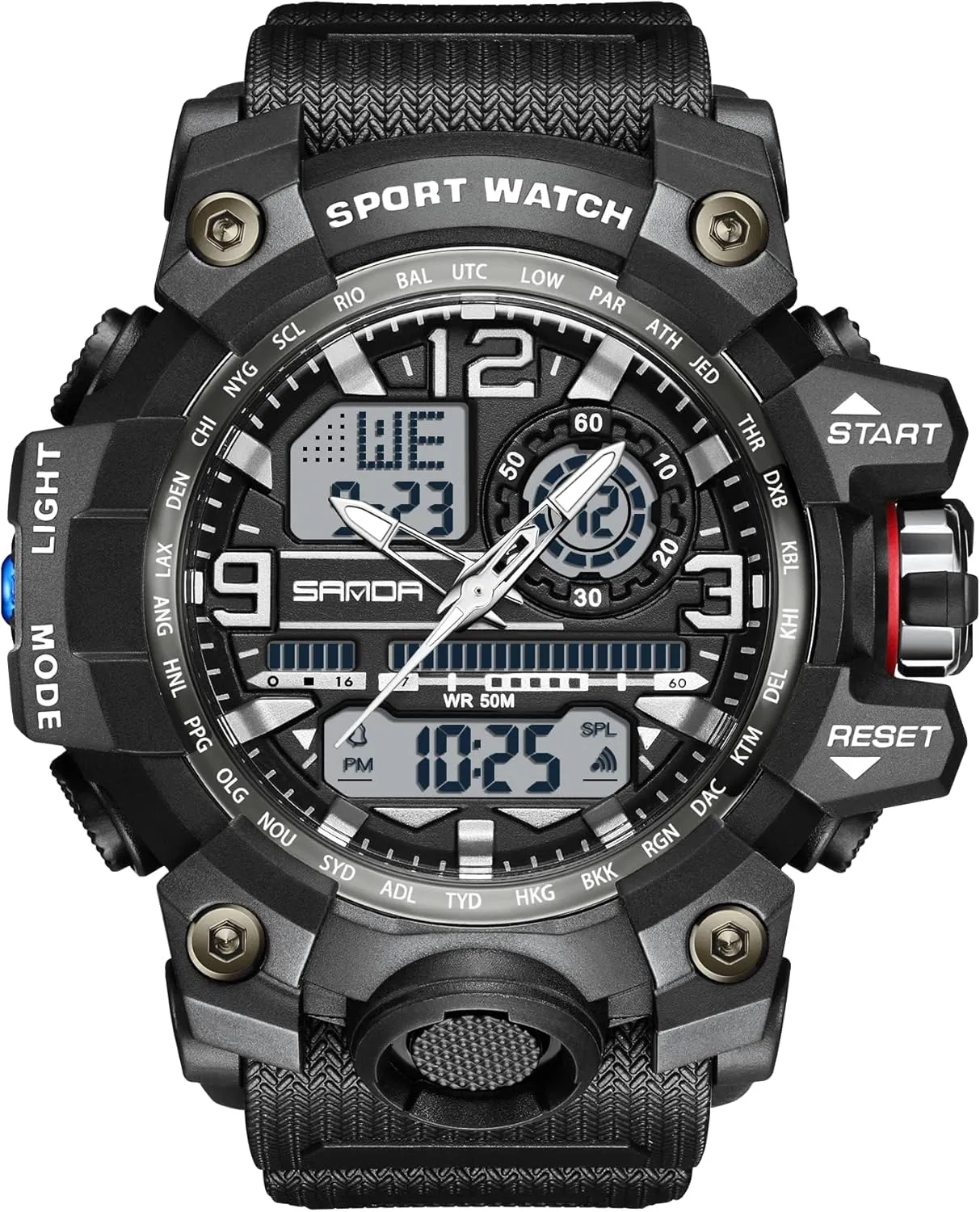 for Men 3133 KXAITO Men's Watches Sports Outdoor Waterproof Military Watch Date Multi Function Tactics LED unsuccessful stock Face Alarm Stopwatch 