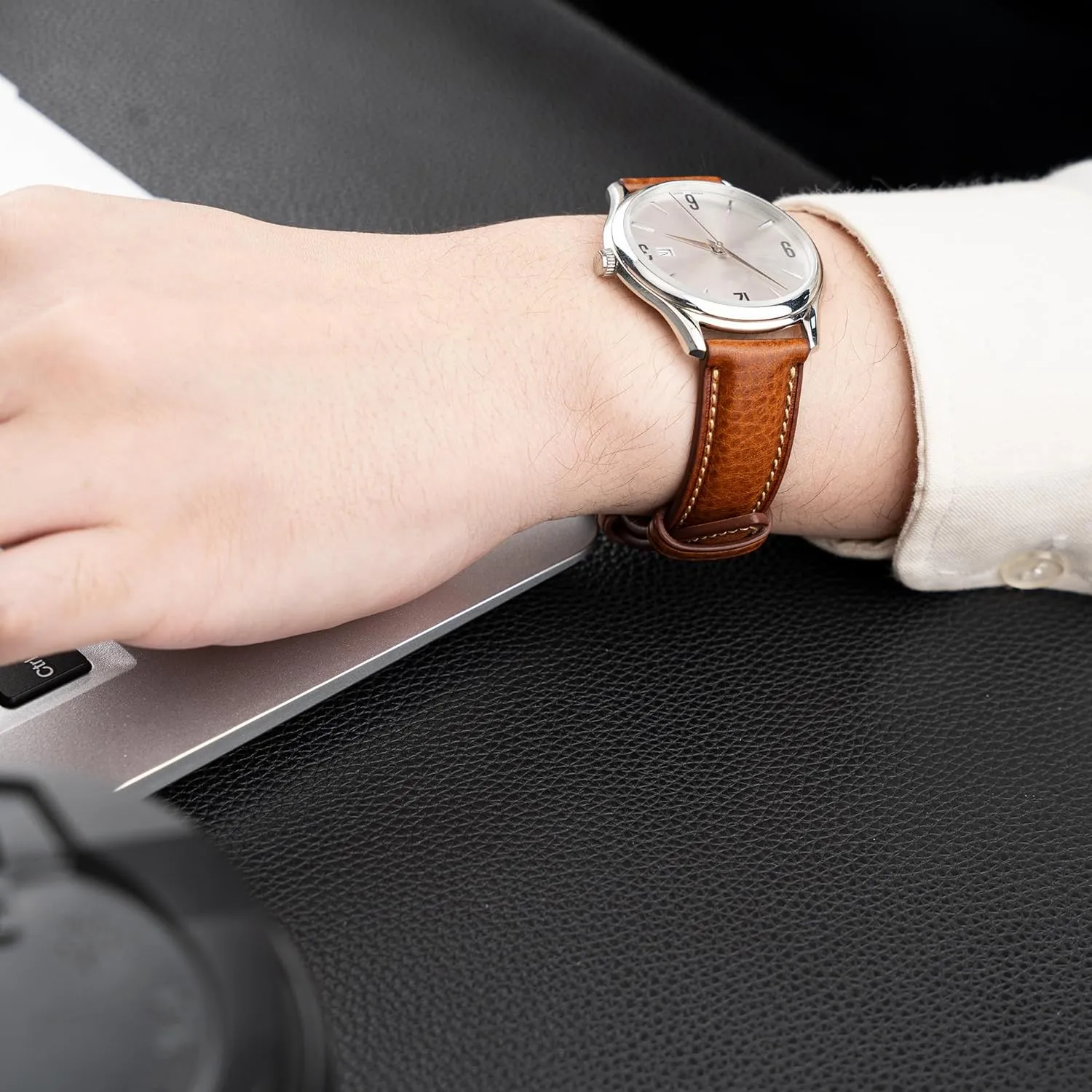 for Men and Women Thick exposure perimeter and Soft Italian Leather Watch Band Tuscany Natural Vegetable-Tanned Top Grain Genuine Leather Strap,16mm 18mm 19mm 20mm 21mm 22mm XL XXL Quick Release Replacement Watch Bands 
