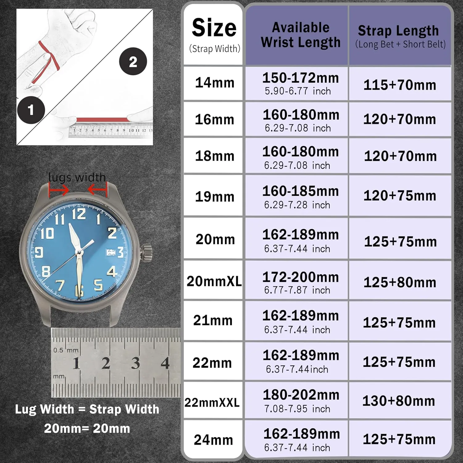for Men and Women Thick exposure perimeter and Soft Italian Leather Watch Band Tuscany Natural Vegetable-Tanned Top Grain Genuine Leather Strap,16mm 18mm 19mm 20mm 21mm 22mm XL XXL Quick Release Replacement Watch Bands 