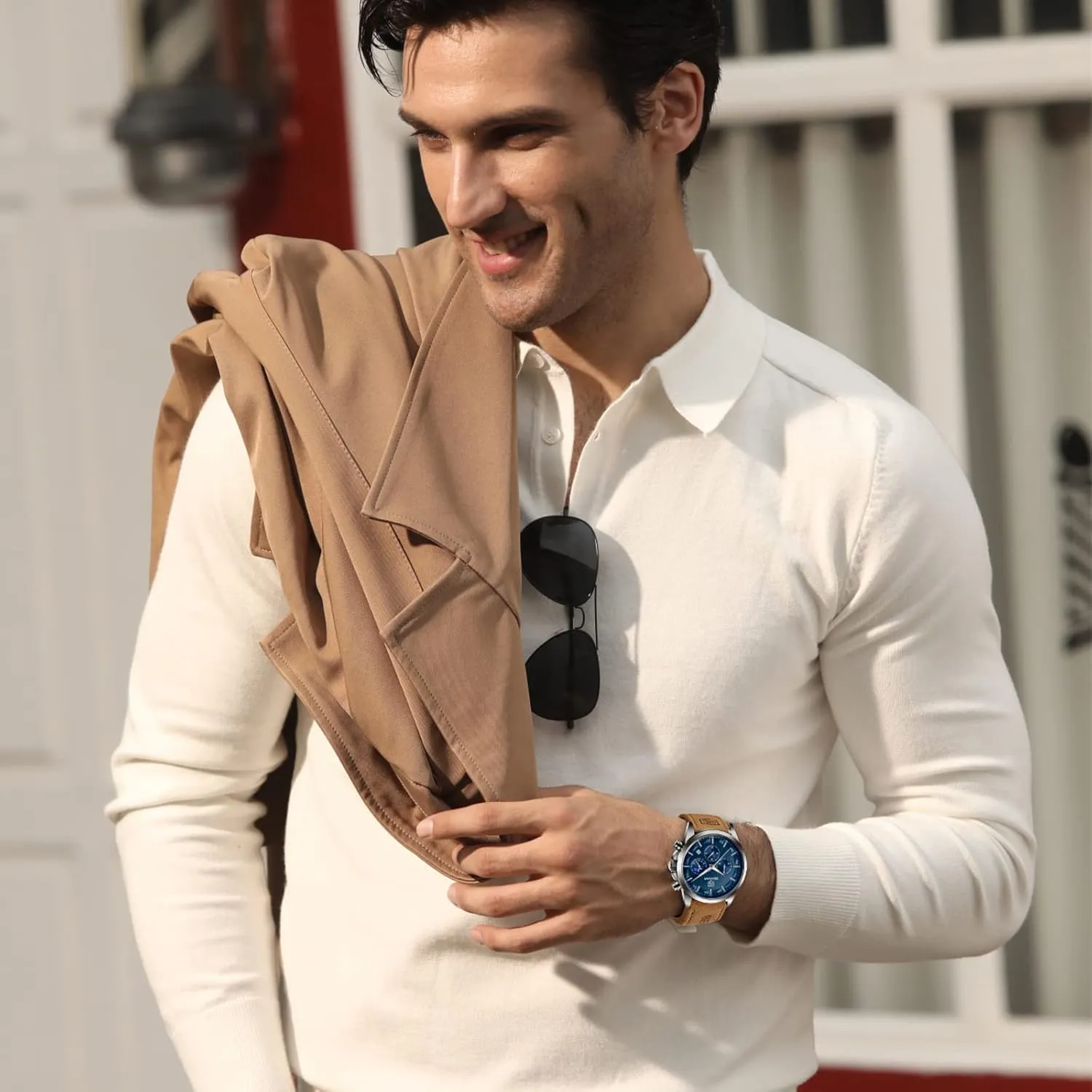 for Men Fashion Business Work Casual Sport Designer Dress Watch with appropriate Calendar Elegant Gifts for Men BY BENYAR Mens Watches Analog Quartz Chronograph Waterproof Wrist Watches 