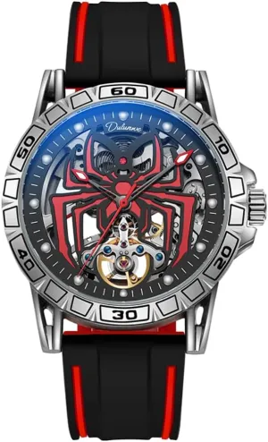 for Men Hollowed Skeleton Spider Design Wormhole Concept Watch Waterproof Luminous Fashion Trend Wristwatch Personality Fully Automatic Tourbillon rosy stout Mechanical Watch 