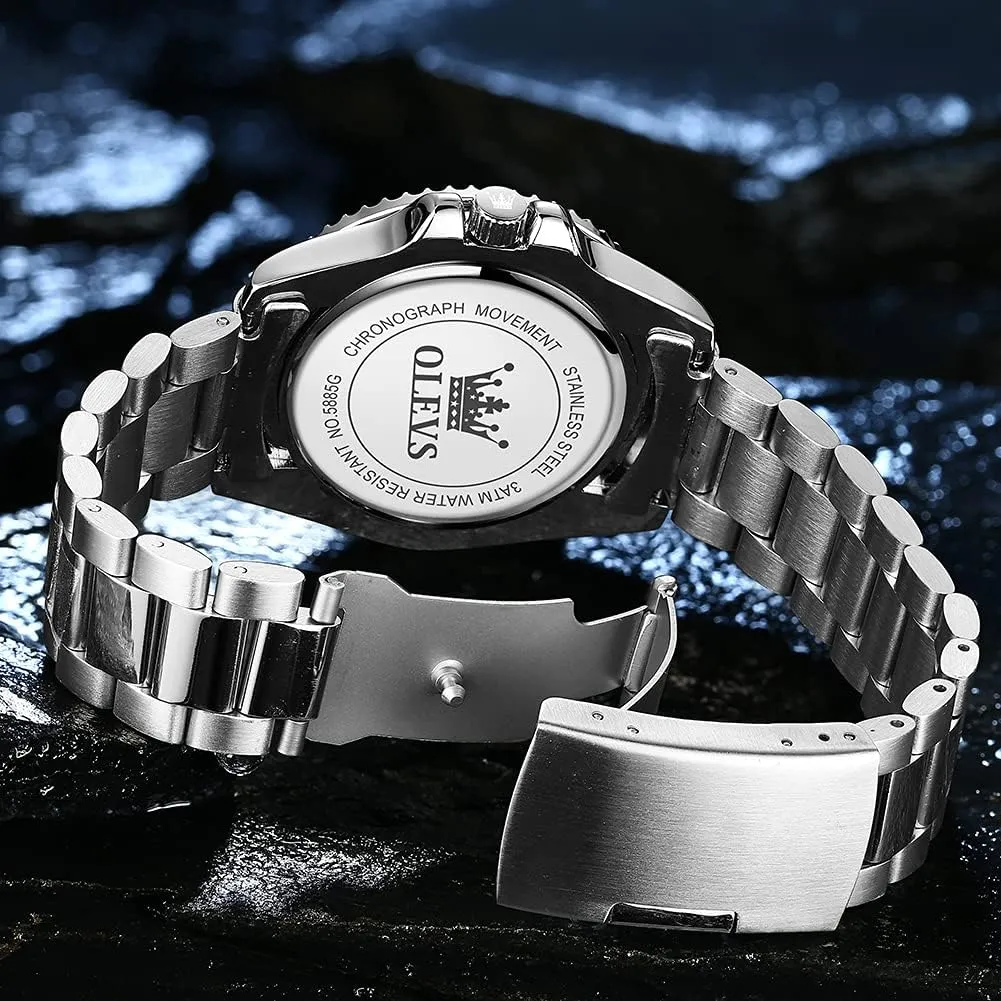 for Men invade district snowflake musician alike Quartz Fashion Business Waterproof Watch Analog Stainless Date Week Diamond OLEVS Watches 