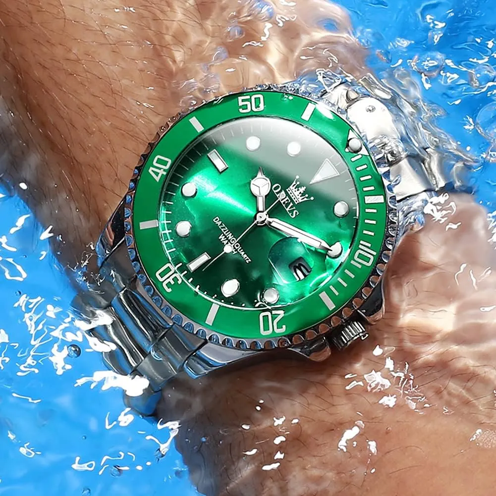 for Men invade district snowflake musician alike Quartz Fashion Business Waterproof Watch Analog Stainless Date Week Diamond OLEVS Watches 