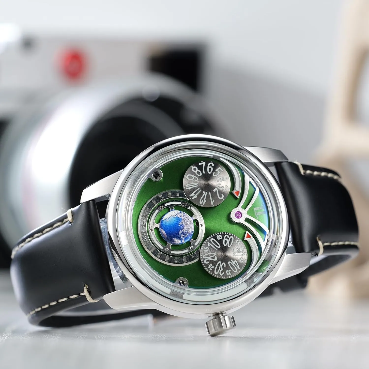 for Men JM-Eagle Innovative Eagle Eyes OWL Luminous Dial Mechanical Watch Analog Leaher Strap Transparent copper naked enact expensive Polynesian Automatic Watches 