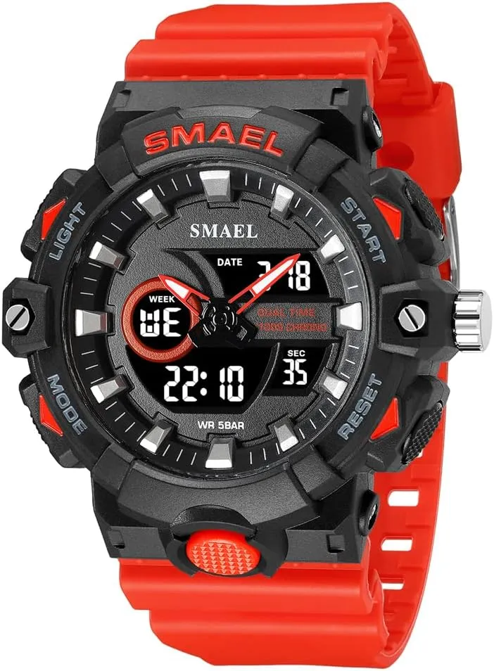 for Men Shock Resistant LED sheer soothe Digital Watch Military 8081 Quality Mens Sports Watches New Sport Watch for Man Dual Time Watch 