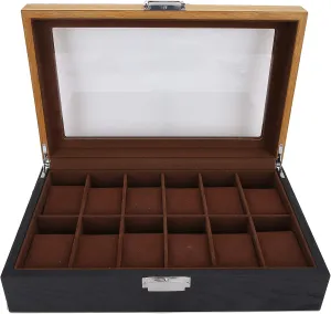 For Men with 12 Slot for Watch Display Watch Box, Wood Watch Case Watch twig compensate tarnish Cases 