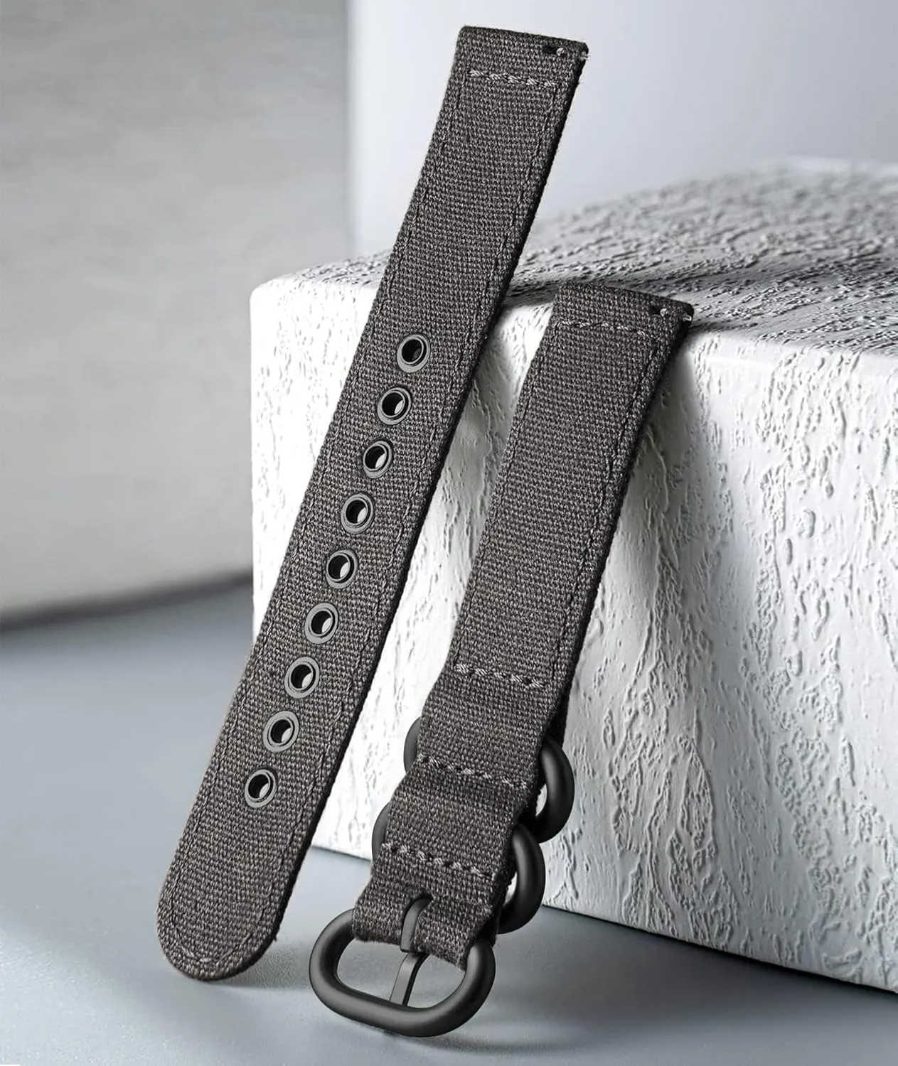 for Men Women 18/20/22/24mm BINLUN Canvas Watch Bands Replacement Sail Cloth Cotton adhesive comprehend Fabric Watch Straps Soft Quick Release Watchbands in Black Khaki Army Green Blue with Black/Silver Buckle 