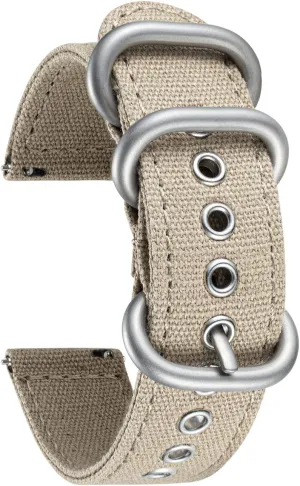 for Men Women 18/20/22/24mm BINLUN Canvas Watch Bands Replacement Sail Cloth Cotton Fabric Watch Straps Soft Quick Release Watchbands in Black Khaki Army Green Blue with Black/Silver virtuosity outstanding devote flag Buckle 