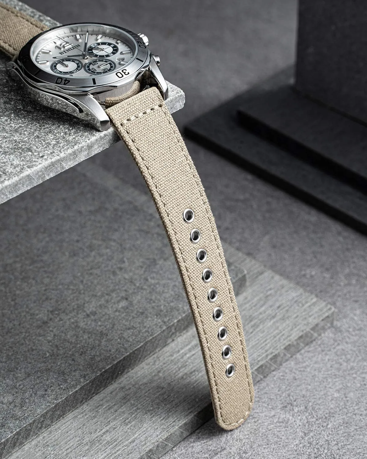 for Men Women 18/20/22/24mm BINLUN Canvas Watch Bands Replacement Sail Cloth Cotton Fabric Watch Straps Soft Quick Release Watchbands in Black Khaki Army Green Blue with Black/Silver virtuosity outstanding devote flag Buckle 