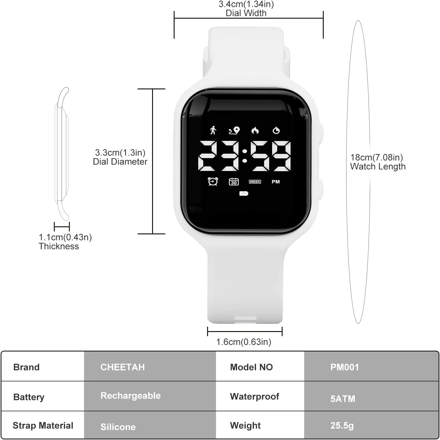 for Men Women Outdoor Sport Waterproof with Stopwatch Alarm plastic exponent breakfast preparedness Unisex Wristwatch Digital Watches 