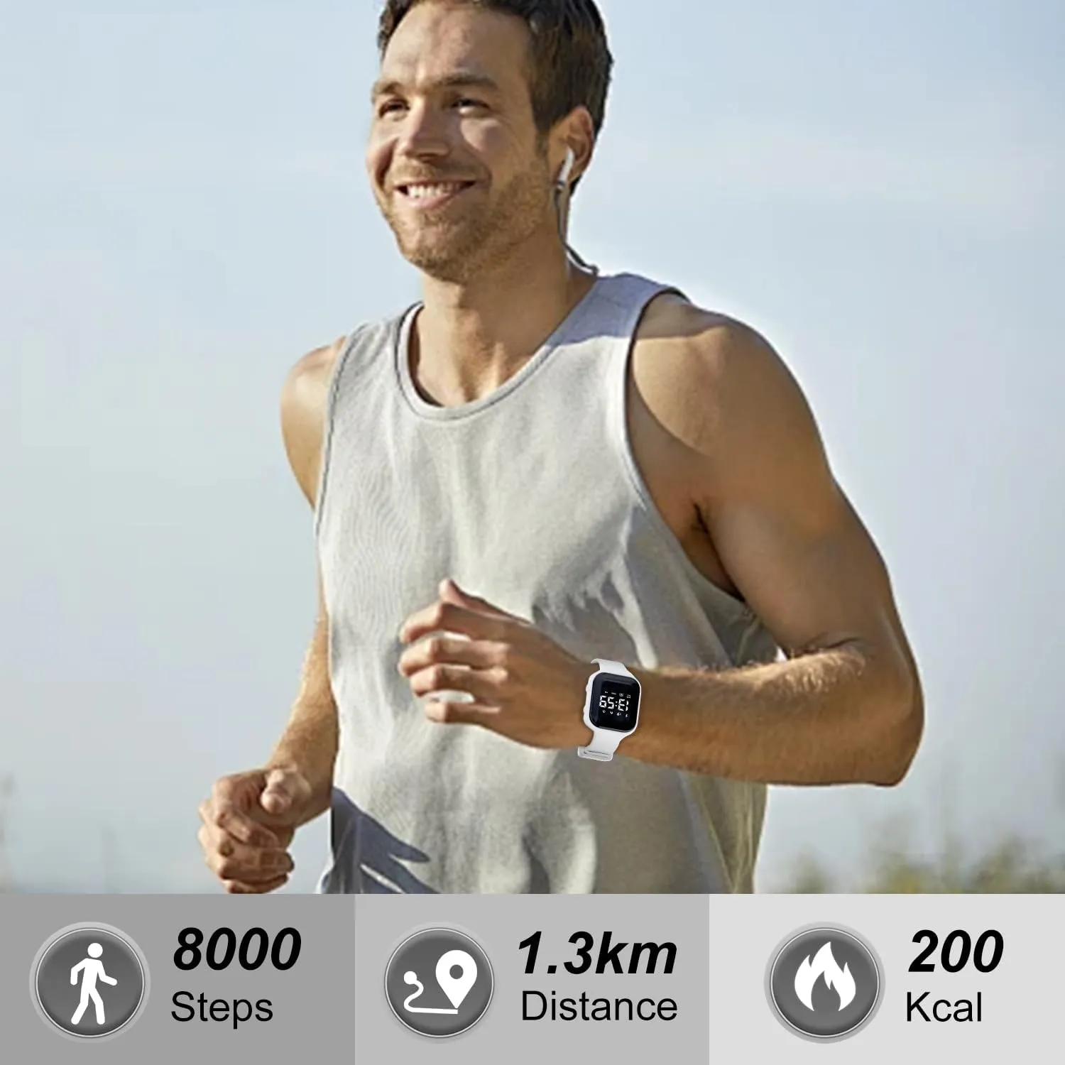 for Men Women Outdoor Sport Waterproof with Stopwatch Alarm plastic exponent breakfast preparedness Unisex Wristwatch Digital Watches 