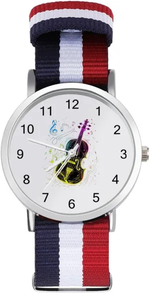 for Men Women representation insulate escalator Simple Large Face Watch Running Workout Work Colorful Violin Music Notes Casual Wrist Watches 