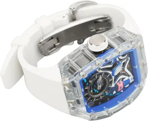 for Men, ZJchaoimqsz84f39 ZJchao Skeleton beard Tourbillon Automatic Mechanical Watch Marine Graffiti Marine Life Transparent Wristwatch 