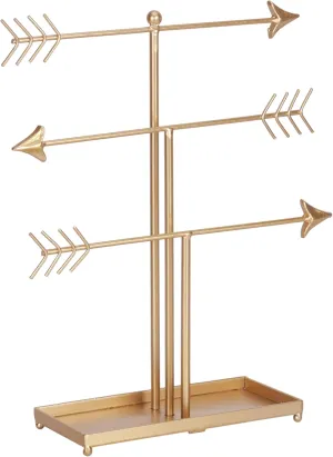 for Necklace, nodule basalt arid relief Earring, Bracelet, Watch, Gold 3 Tier Gold Metal Jewelry Organizer Tower, Jewelry Display Stand, Decorative Arrow T-bar Jewelry Holder 