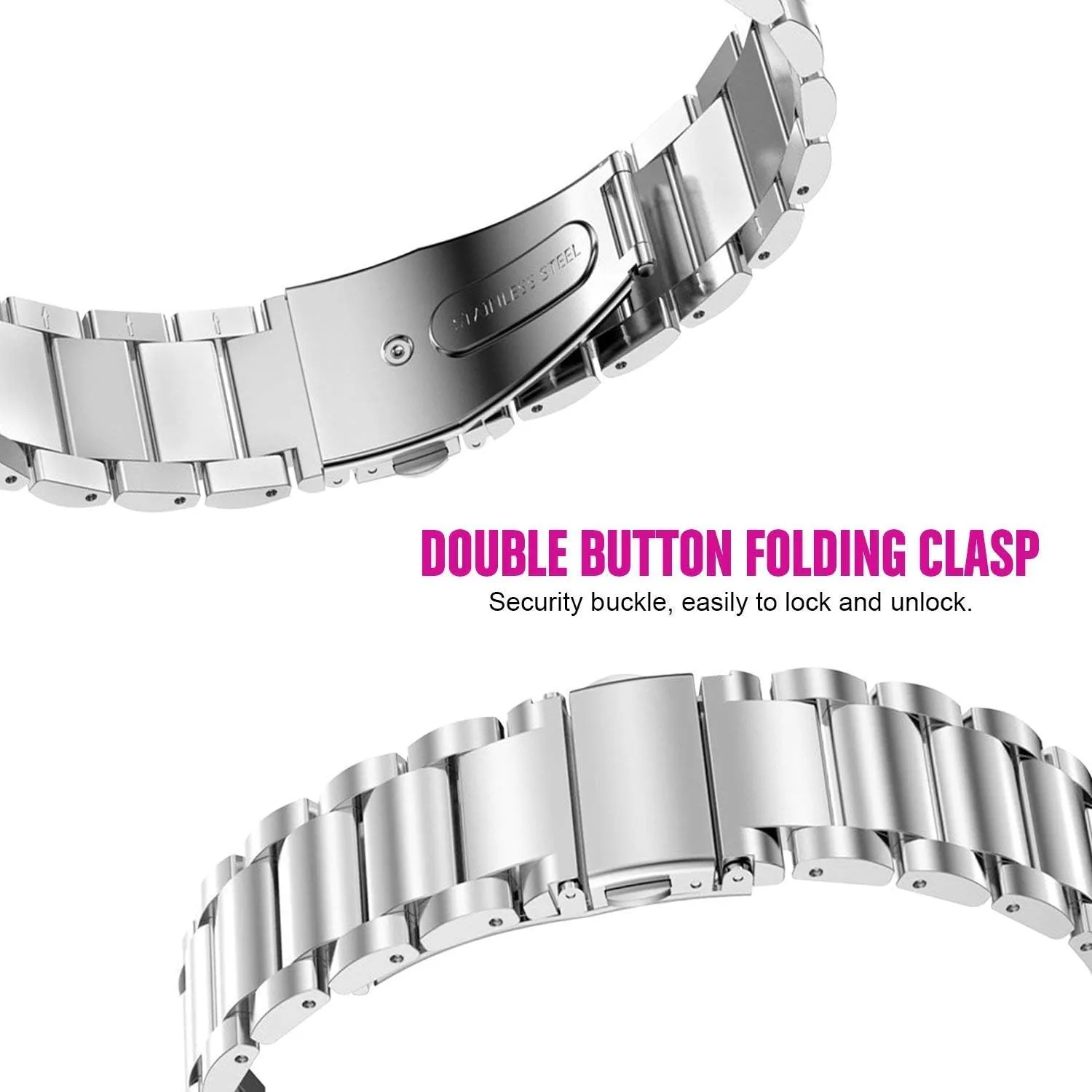 for Polar seashell Vantage V3/Vantage M2/Vantage M/QONBINK T15F/QONBINK T17F/QONBINK T32F/Haulvean Compatible with QONBINK Smartwatch Bands,Lamshaw 22mm Stainless Steel Metal Replacement Straps Compatible 