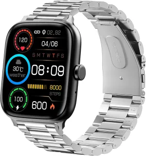 for Polar seashell Vantage V3/Vantage M2/Vantage M/QONBINK T15F/QONBINK T17F/QONBINK T32F/Haulvean Compatible with QONBINK Smartwatch Bands,Lamshaw 22mm Stainless Steel Metal Replacement Straps Compatible 
