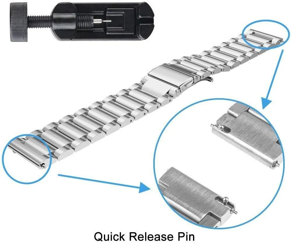 for Polar seashell Vantage V3/Vantage M2/Vantage M/QONBINK T15F/QONBINK T17F/QONBINK T32F/Haulvean Compatible with QONBINK Smartwatch Bands,Lamshaw 22mm Stainless Steel Metal Replacement Straps Compatible 