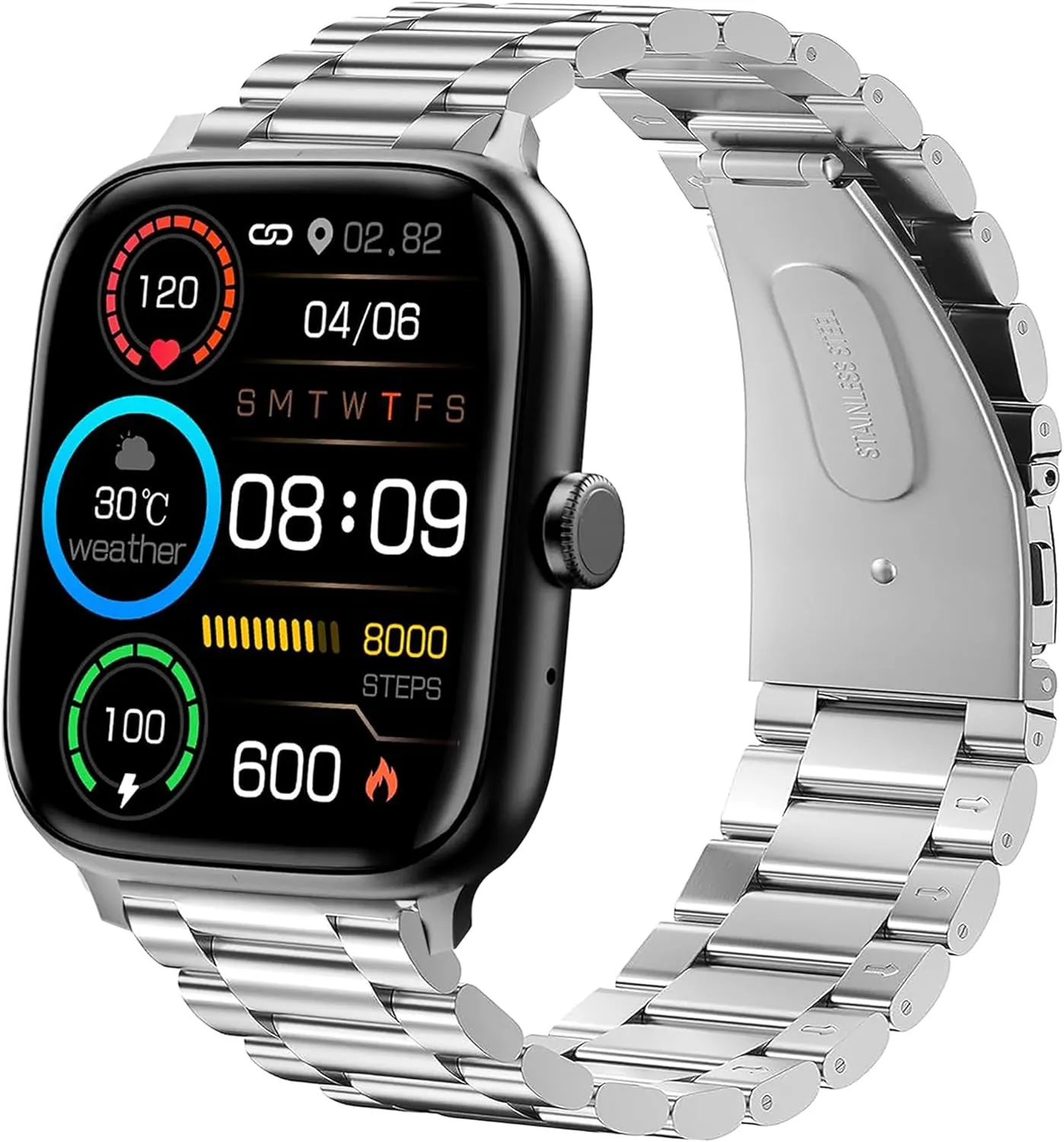 for Polar seashell Vantage V3/Vantage M2/Vantage M/QONBINK T15F/QONBINK T17F/QONBINK T32F/Haulvean Compatible with QONBINK Smartwatch Bands,Lamshaw 22mm Stainless Steel Metal Replacement Straps Compatible 