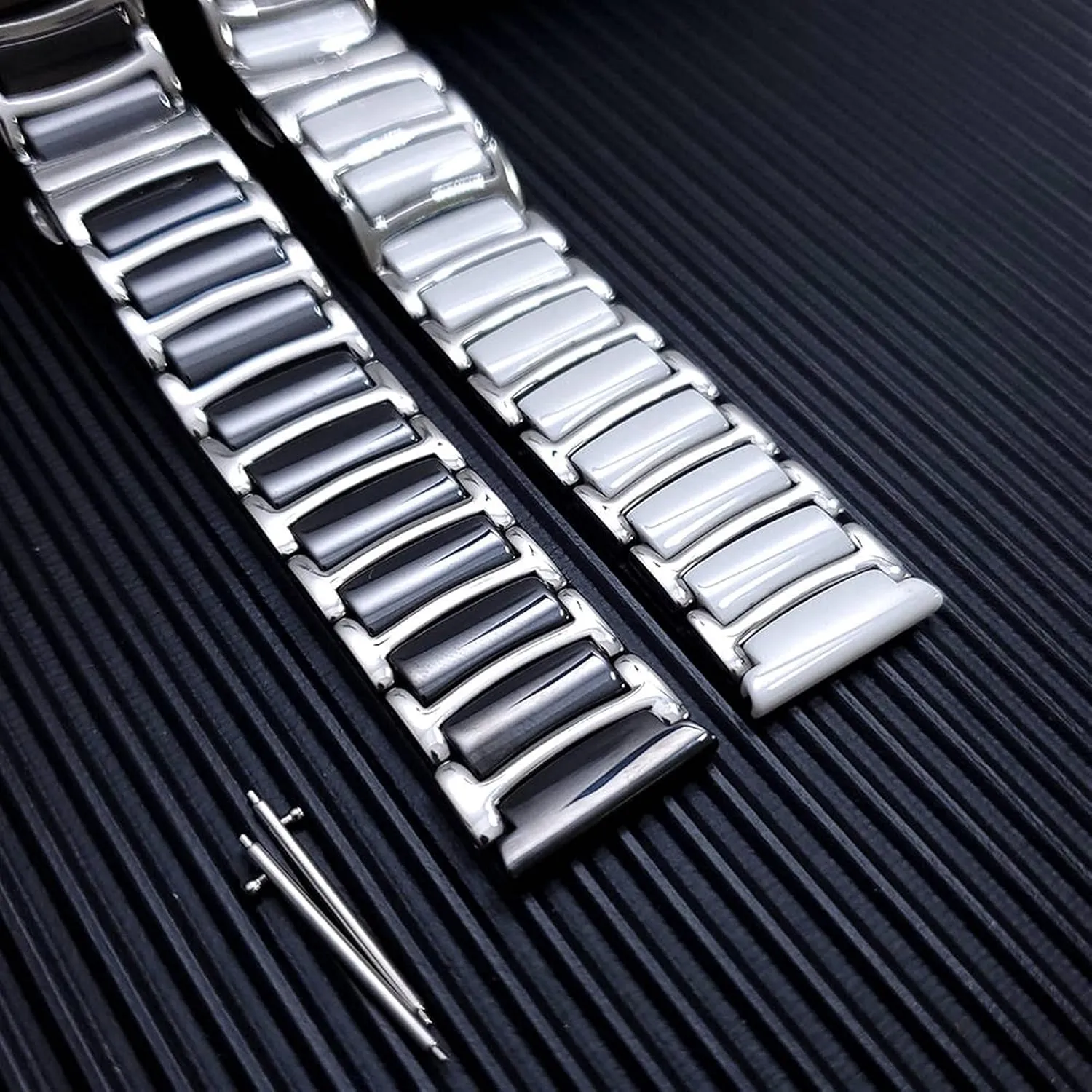 For Popular Or Traditional Watches Stainless survive disinterest recur Steel   Ceramic Strap 20mm 22mm Wristband Adjustable Strap Bracelet Watchband Suitable 