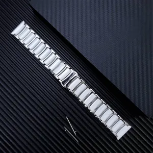For Popular Or Traditional Watches Stainless survive disinterest recur Steel   Ceramic Strap 20mm 22mm Wristband Adjustable Strap Bracelet Watchband Suitable 