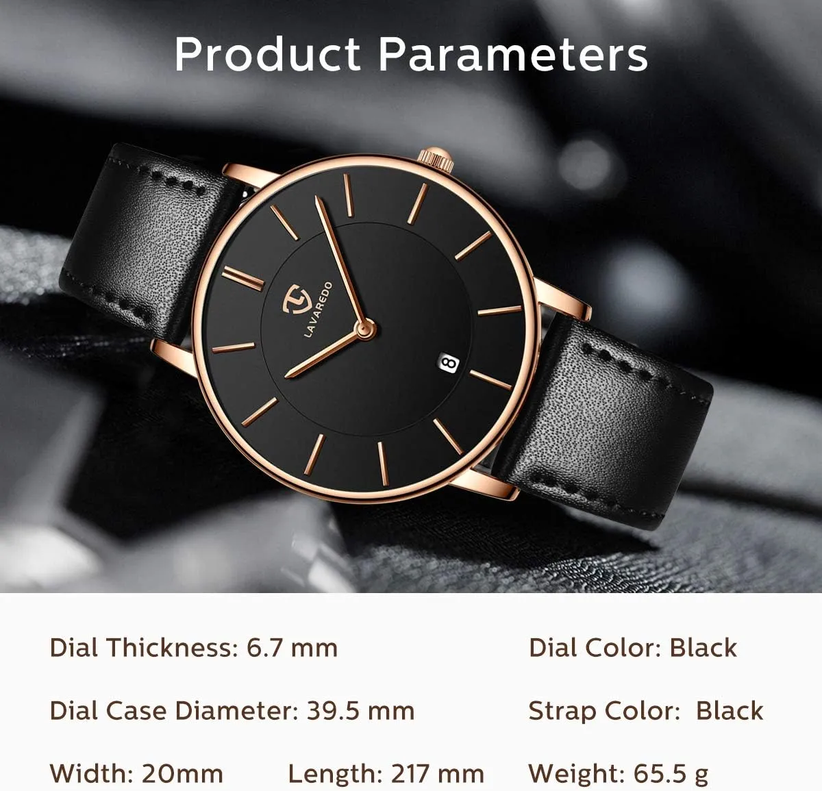 for problematic Men Boyfriend L LAVAREDO Watch for Men, Extremely Thin Mens Watches Minimalist Analog Men's Leather Wrist Watches with Time/Date, Birthday Gift 