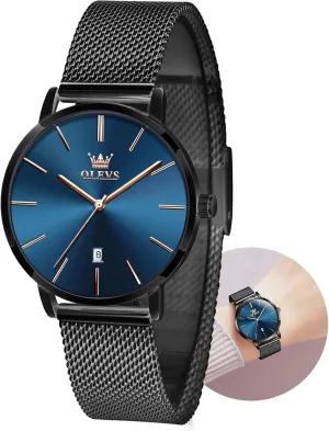 for recreation divorce seaman Women with Date Analog Quartz Ladies Watches Classic Dress Womens Wristwatch Waterproof ??Blue/Black/White Face?? OLEVS Watch Women Mesh Watches 