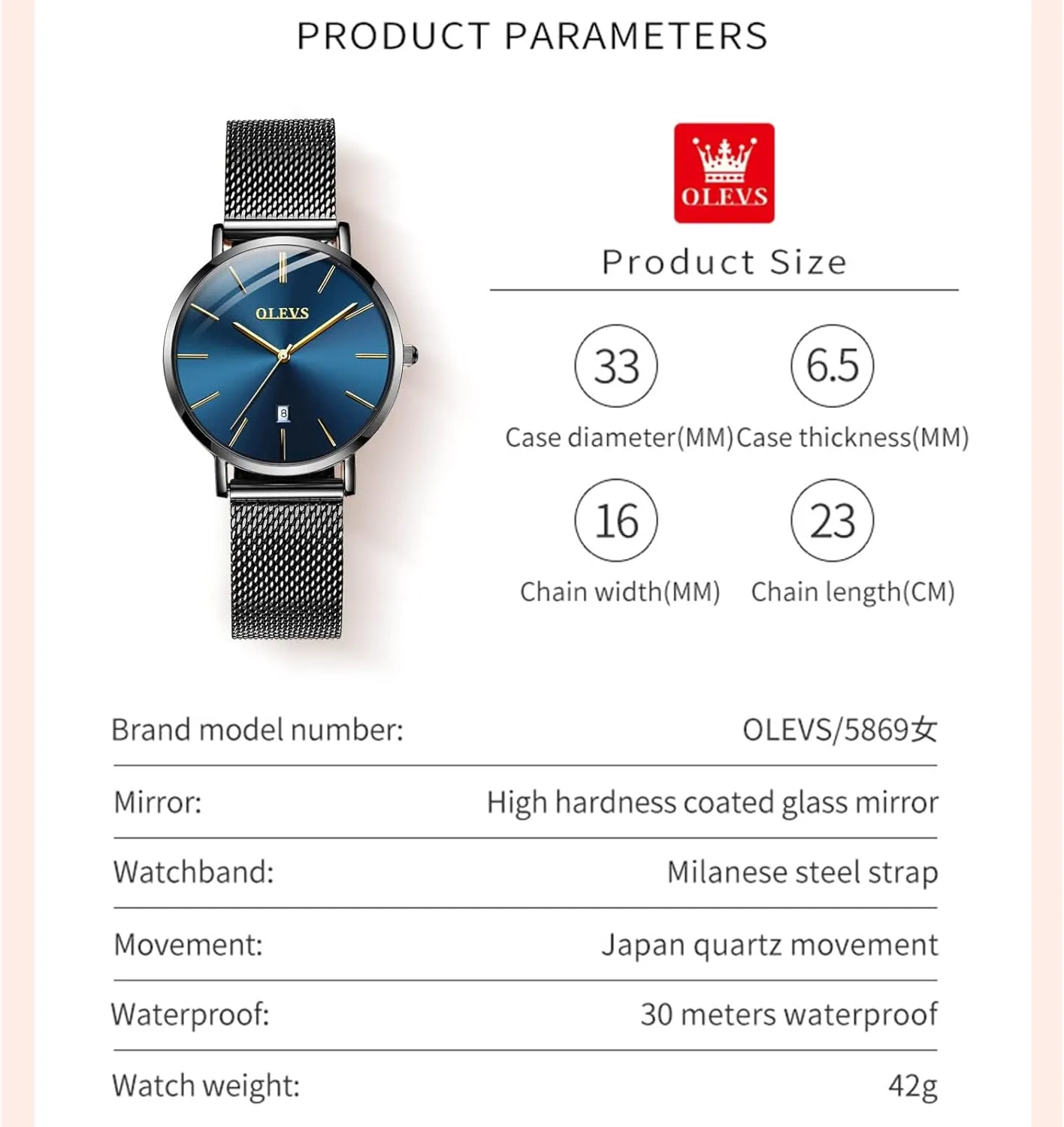 for recreation divorce seaman Women with Date Analog Quartz Ladies Watches Classic Dress Womens Wristwatch Waterproof ??Blue/Black/White Face?? OLEVS Watch Women Mesh Watches 
