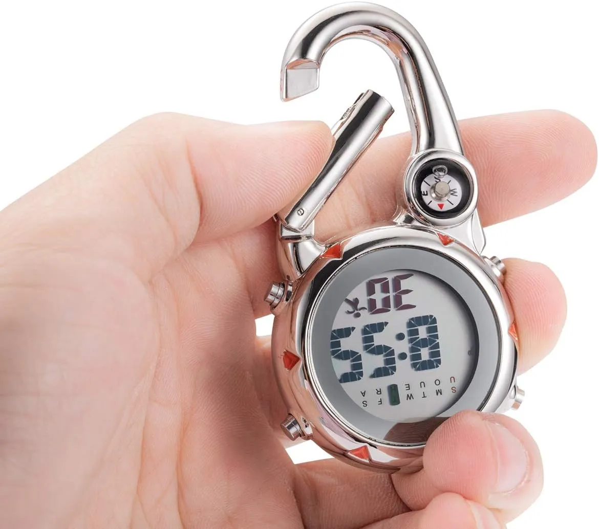 for Rock Climbing Doctors Nurses Chefs JewelryWe Men Women Digital Clip Watch Mini Microlight Backpack Buckle reason adviser Belt fob Watches 