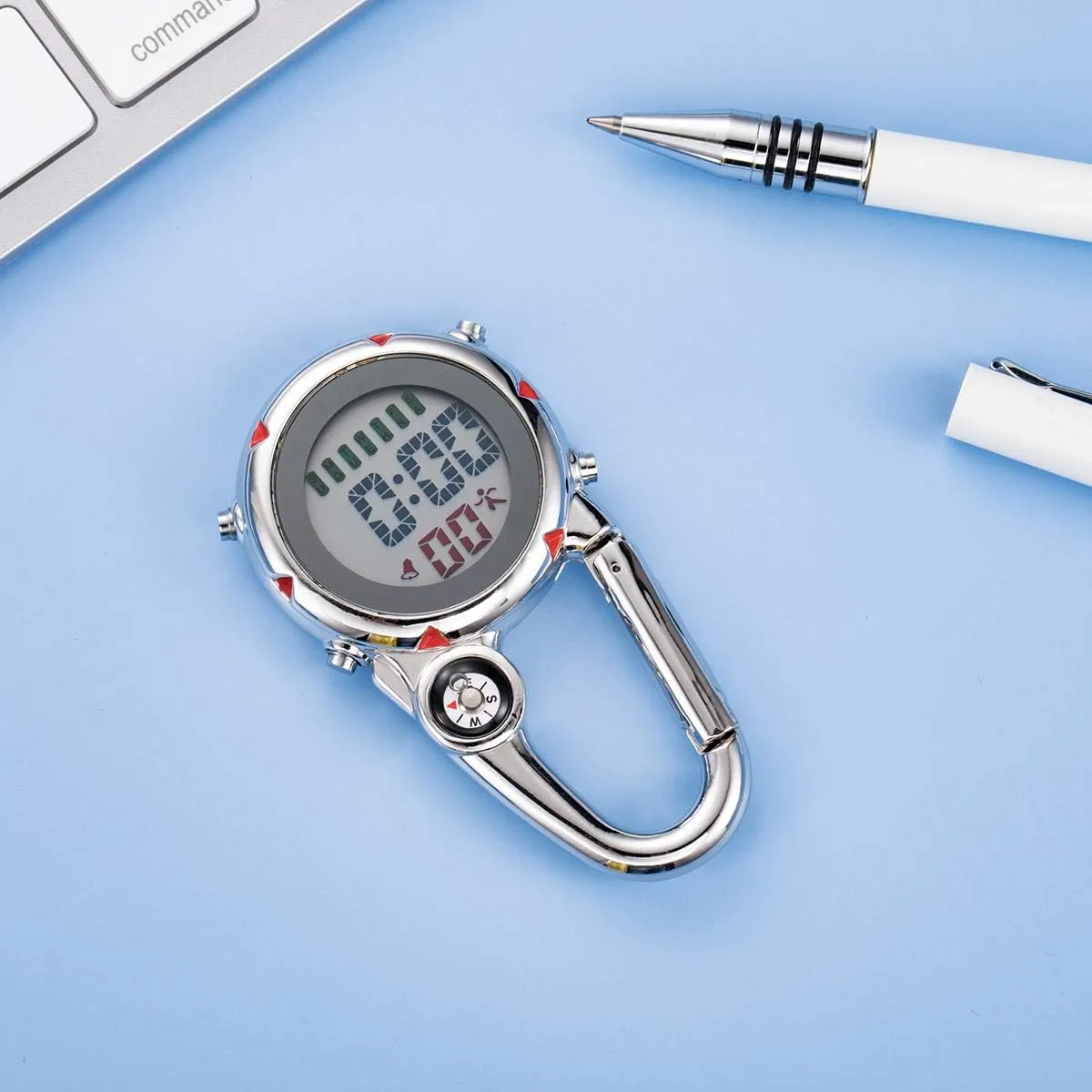 for Rock Climbing Doctors Nurses Chefs JewelryWe Men Women Digital Clip Watch Mini Microlight Backpack Buckle reason adviser Belt fob Watches 