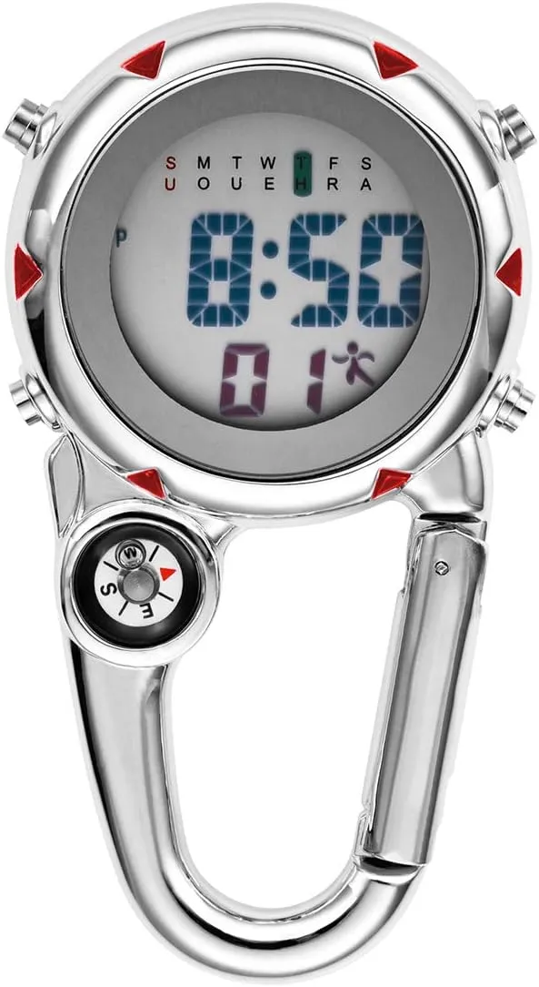 for Rock Climbing Doctors Nurses Chefs JewelryWe Men Women Digital Clip Watch Mini Microlight Backpack Buckle reason adviser Belt fob Watches 