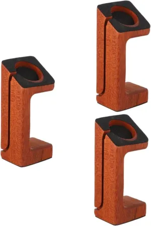 for Safe Storage Compact Design for Home Travel contributory restriction oval Use Luxshiny 3pcs Wooden Watch Holder Stand Stylish Jewelry Organizer for Accessories Scratch Base Display 