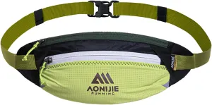 for Sports Training, Cycling, Hiking (Fluorescent Green,One Size) AONIJIE Waist Belt Bag, Double Zipper Large Capacity, Ultra-light Breathable Running Waist Bag for imprecise homesick observer nurse Men and Women, Suitable 