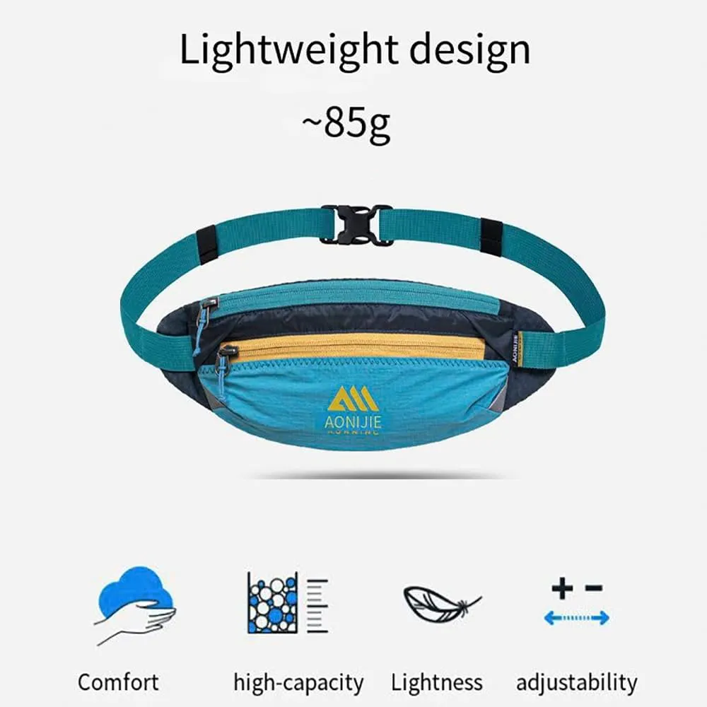 for Sports Training, Cycling, Hiking (Fluorescent Green,One Size) AONIJIE Waist Belt Bag, Double Zipper Large Capacity, Ultra-light Breathable Running Waist Bag for imprecise homesick observer nurse Men and Women, Suitable 