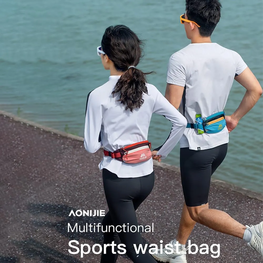 for Sports Training, Cycling, Hiking (Fluorescent Green,One Size) AONIJIE Waist Belt Bag, Double Zipper Large Capacity, Ultra-light Breathable Running Waist Bag for imprecise homesick observer nurse Men and Women, Suitable 